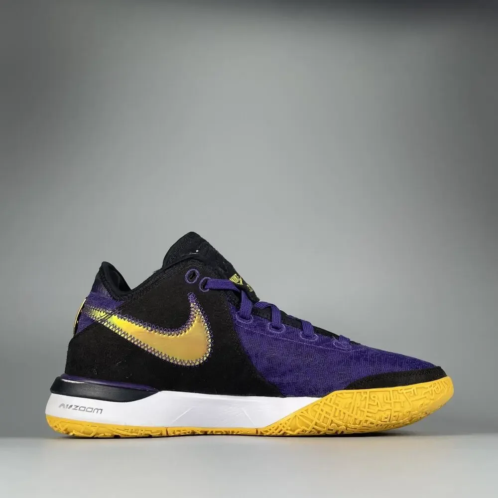 Nike Zoom LeBron NXXT Gen Lakers Men's 9 Purple Yellow Basketball Sneakers EUC